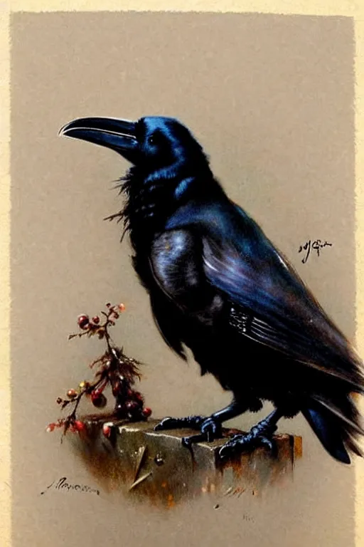 Image similar to (((((1950s raven . muted colors.))))) by Jean-Baptiste Monge !!!!!!!!!!!!!!!!!!!!!!!!!!!