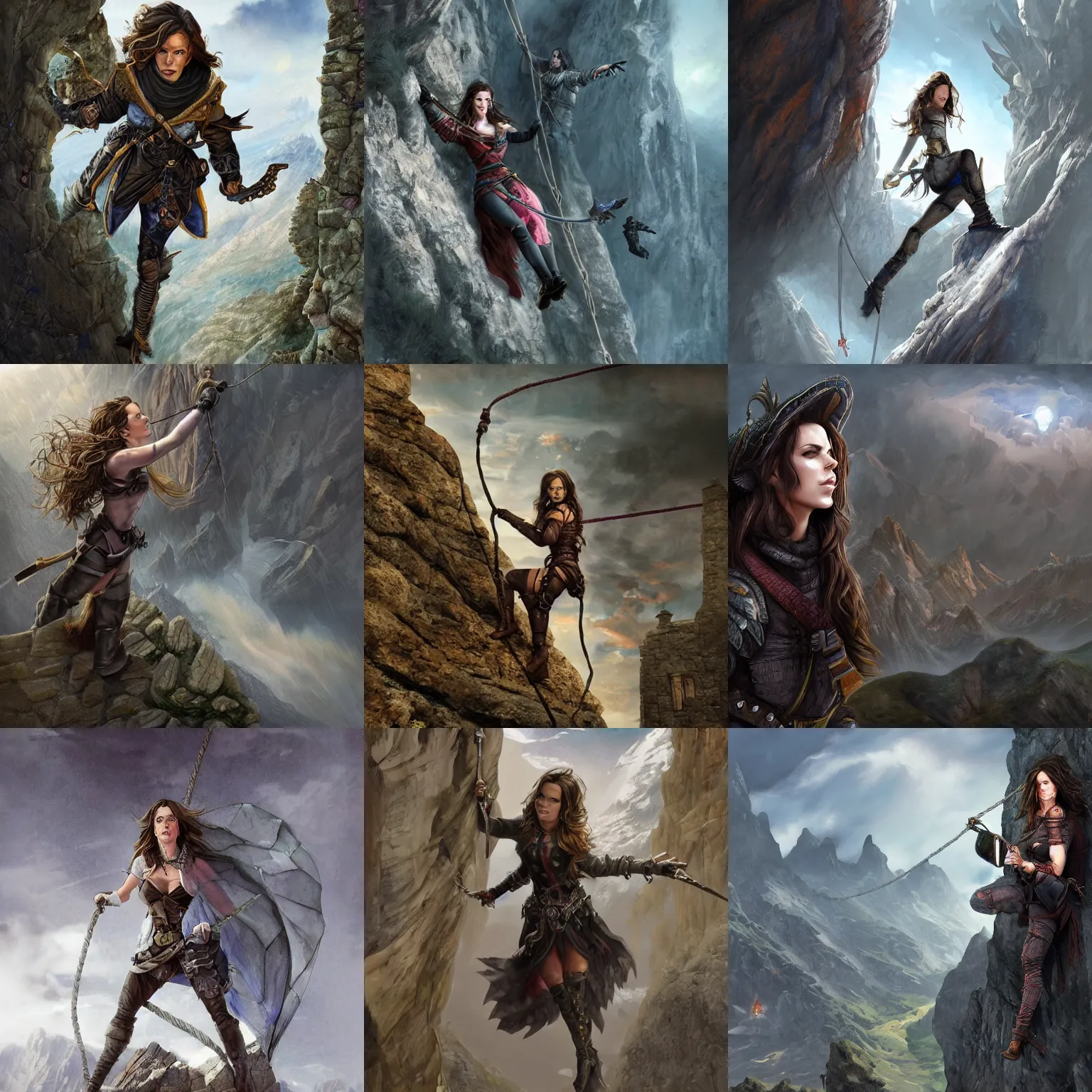 kate beckinsale weared as dnd thief looks up, and Stable Diffusion OpenArt