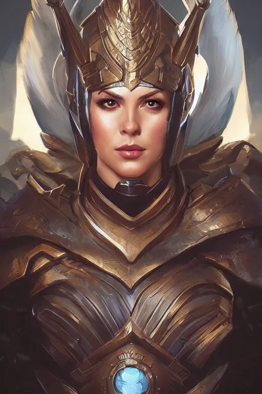 Image similar to amazon valkyrie athena, d & d, fantasy, portrait, highly detailed, headshot, digital painting, trending on artstation, concept art, sharp focus, illustration, art by artgerm and greg rutkowski and magali villeneuve