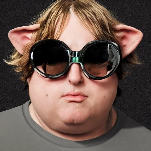 Image similar to andy milonakis as a goat, goat body, human head, anthropomorphic, 4 k, photorealistc, high details