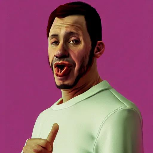 Prompt: portrait of Adrian Lima giving the middle finger, photo realistic, by Terry Richardson, digital art, artstation