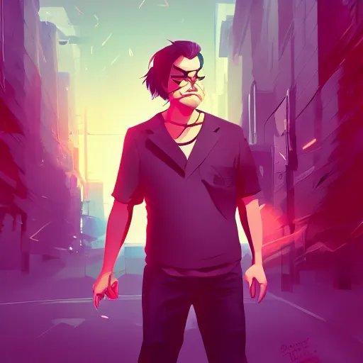 Prompt: Jack Black as Tyler Durden, ambient lighting, 4k, anime key visual, lois van baarle, ilya kuvshinov, rossdraws, artstation