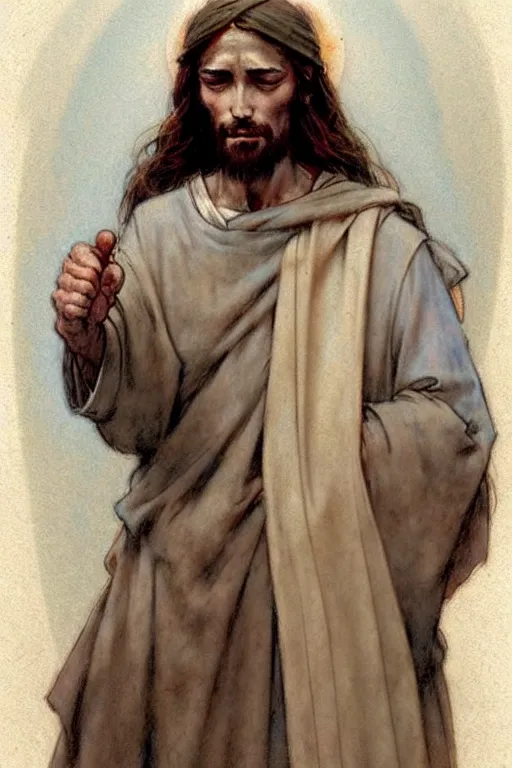 Image similar to (((((1950s jesus and the apostles . muted colors.))))) by Jean-Baptiste Monge !!!!!!!!!!!!!!!!!!!!!!!!!!!