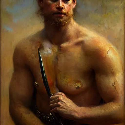 Image similar to a portrait of a white boy warrior, high detail, cleary see face by gaston bussiere, bayard wu, greg rutkowski, odd nerdrum, maxim verehin, greg rutkowski, masterpiece, sharp focus, cinematic lightning - h 7 6 8