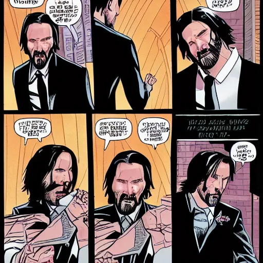 Prompt: john wick in a comic book