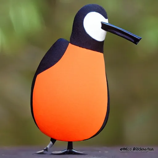 Prompt: orange pellican like tux