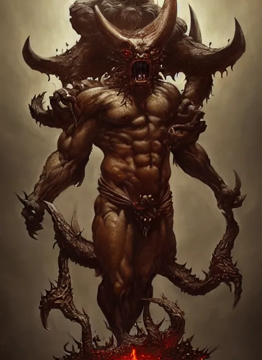 Prompt: a detailed sculpture of god crushing satan with his hand, demonic, demon, symmetry, viking, by greg rutkowski and justin gerard, digital art, monstrous, art nouveau, baroque style, realistic painting, very detailed, fantasy, dnd, character design, top down lighting, trending on artstation