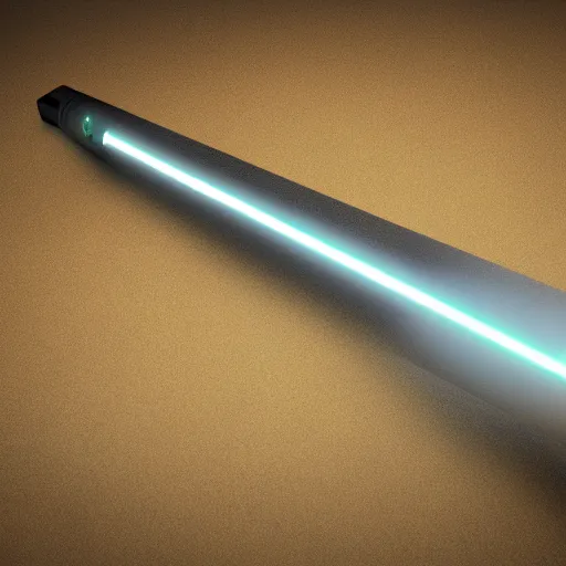 Image similar to a lightsaber. realistic 3 d render.