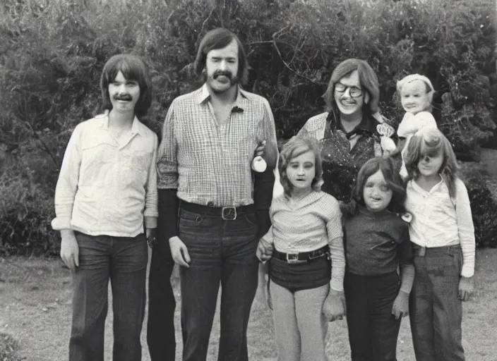 Image similar to a family of four in the 1 9 7 0 s