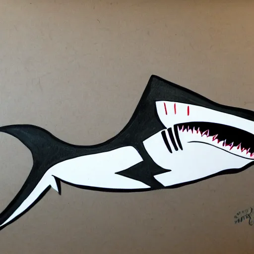 Image similar to a shark, painted in the style of a bored ape yacht club, nft,