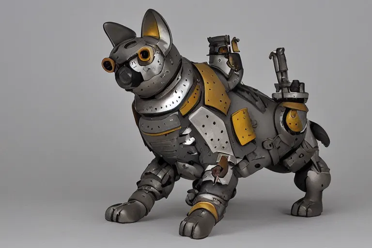 Image similar to heavily armoured mechanical corgi by studio ghibli