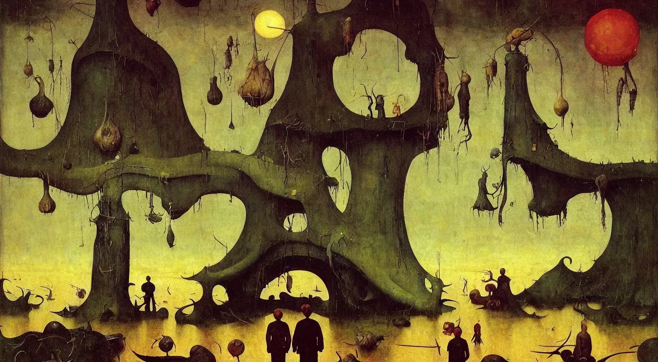 Image similar to single flooded simple!! ( lovecraftian ) gourd tower anatomy, very coherent and colorful high contrast masterpiece by norman rockwell franz sedlacek hieronymus bosch dean ellis simon stalenhag rene magritte gediminas pranckevicius, dark shadows, sunny day, hard lighting