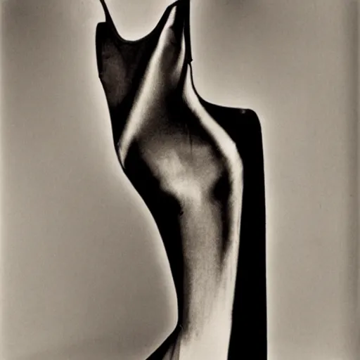 Prompt: a dress designed by man ray, fashion photography