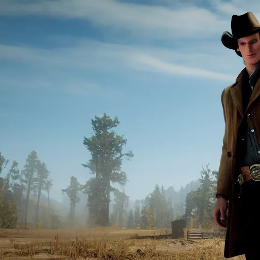Image similar to Film still of Matt Smith, from Red Dead Redemption 2 (2018 video game)