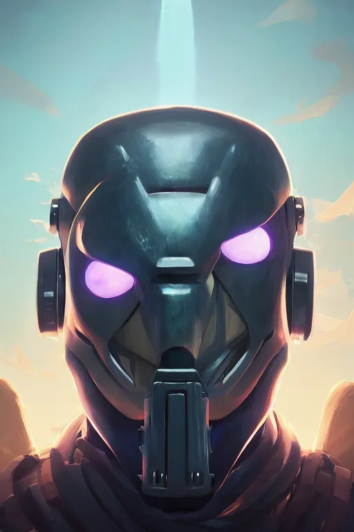 Image similar to epic mask helmet robot ninja portrait stylized as fornite style game design fanart by concept artist gervasio canda, behance hd by jesper ejsing, by rhads, makoto shinkai and lois van baarle, ilya kuvshinov, rossdraws global illumination radiating a glowing aura global illumination ray tracing hdr render in unreal engine 5