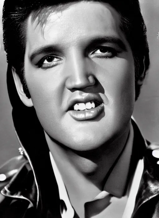 Image similar to photo closeup portrait of superstar elvis presley by ron galella