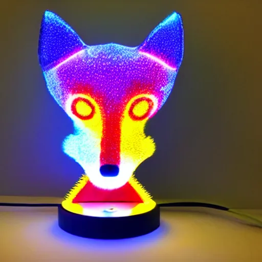 Image similar to rainbow led fox