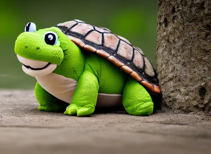 Image similar to national geographic wildlife photo of real life yoshi yoshi in real life in the wild, dinosaur turtle, 8 k, 8 5 mm f 5. 6