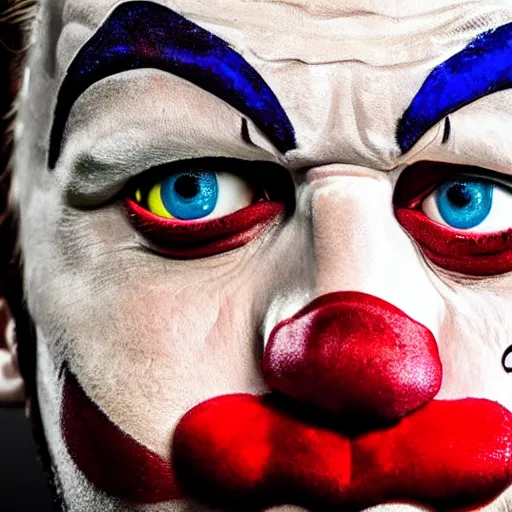 Prompt: Harry Kane dressed as a clown, 8k, extreme detail, studio light, dramatic, sharp focus,