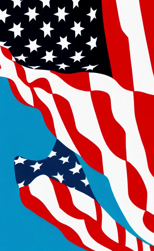 Image similar to surreal american flag illustration