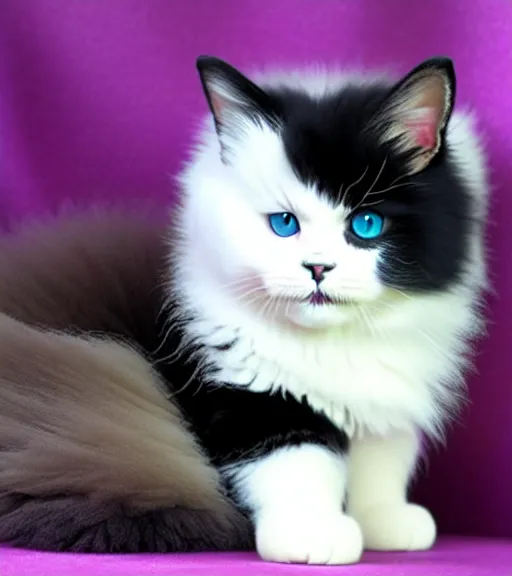 Image similar to black fluffy chantilly - tiffany cat and diluted calico