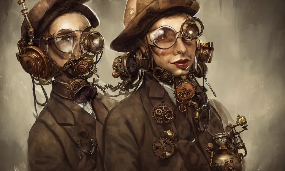 Image similar to steampunk scientist, portrait, medium shot, digital art, concept art, fantasy art, highly detailed, hd wallpaper, hdr, artstation, deviantart, behance