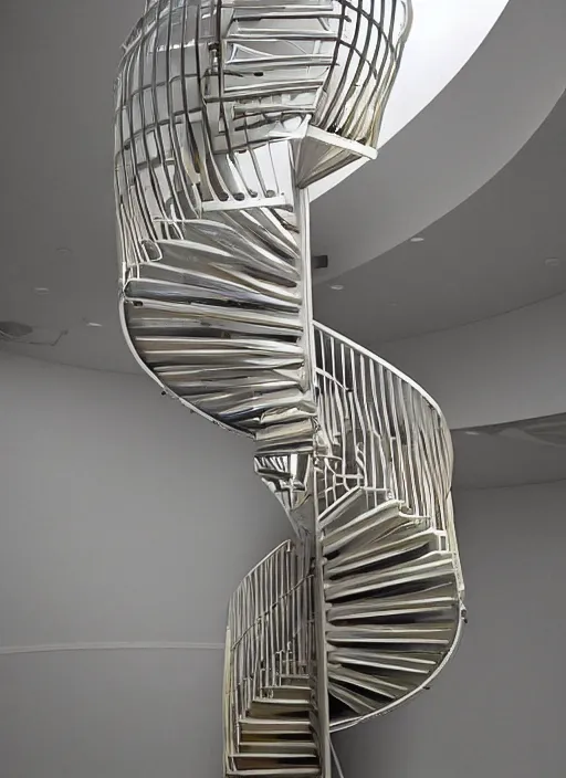 Image similar to a spiral dna staircase