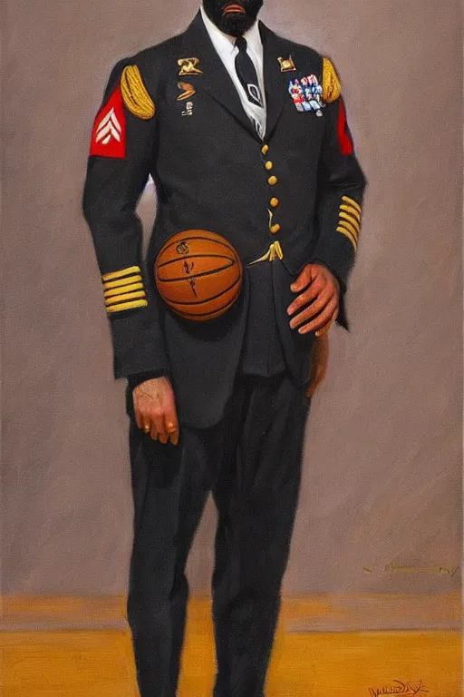 Image similar to full body portrait of the dictator of the san antonio spurs, 1 8 8 9, in full military garb, oil on canvas by william sidney mount, trending on artstation