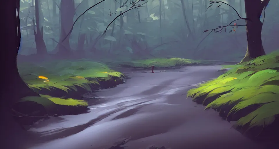 Image similar to a stream deep in the forest, art by Goro Fujita, ilustration, concept art, sharp focus, ArtStation and deviantart