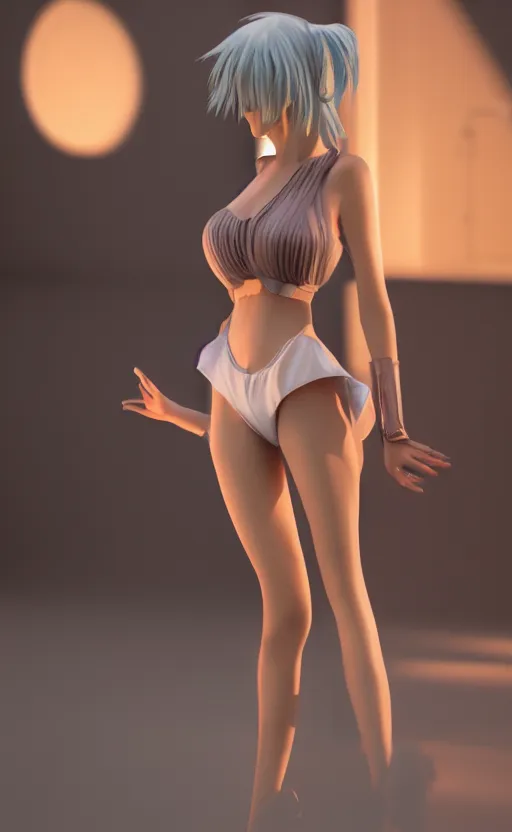 Prompt: anime model girl, octane render, 8k