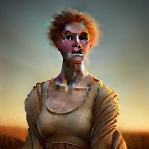 Image similar to photographic portrait of a stunningly beautiful neolithic renaissance female in soft dreamy light at sunset, contemporary fashion shoot, by edward robert hughes, annie leibovitz and steve mccurry, david lazar, jimmy nelsson, breathtaking, 8 k resolution, extremely detailed, beautiful, establishing shot, artistic, hyperrealistic, beautiful face, octane render