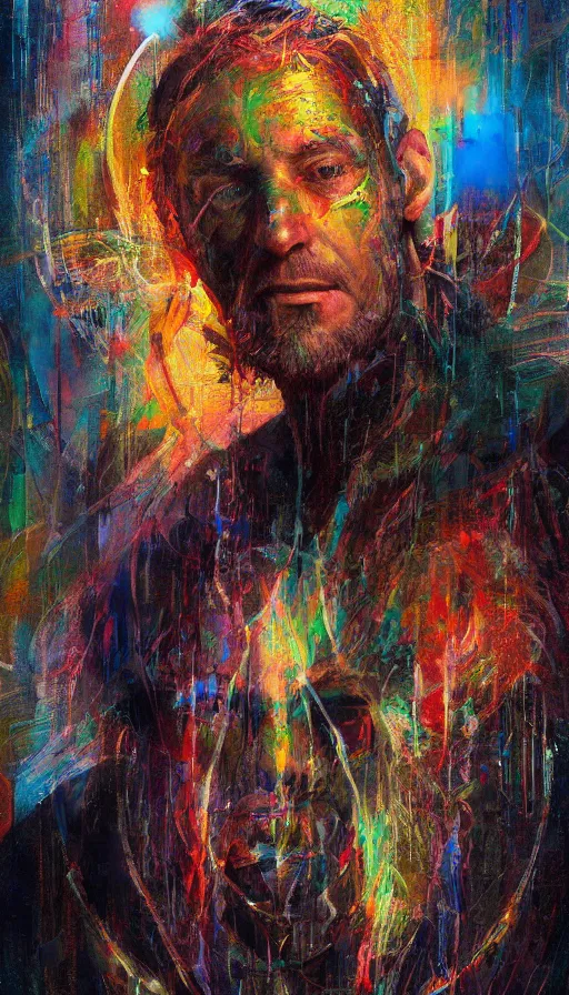 Image similar to portrait of a digital shaman, by sam spratt