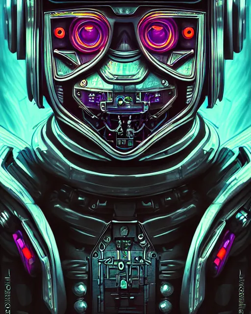 Image similar to crazy robot, character portrait, portrait, close up, concept art, intricate details, highly detailed, sci - fi poster, cyberpunk art, in the style of looney tunes