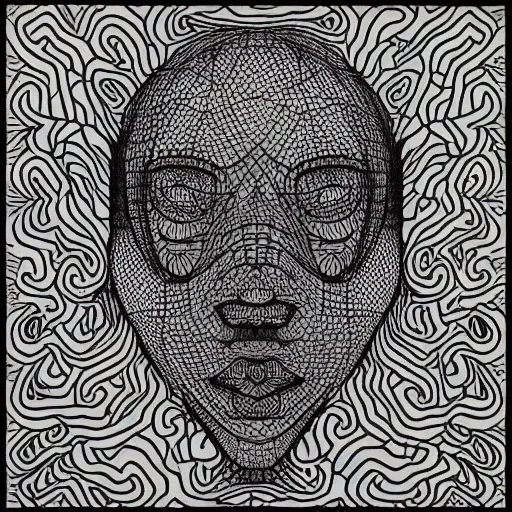 Image similar to “geometrically surreal order of face mask, extremely high detail, photorealistic, intricate line drawings, dotart, album art in the style of James Jean”