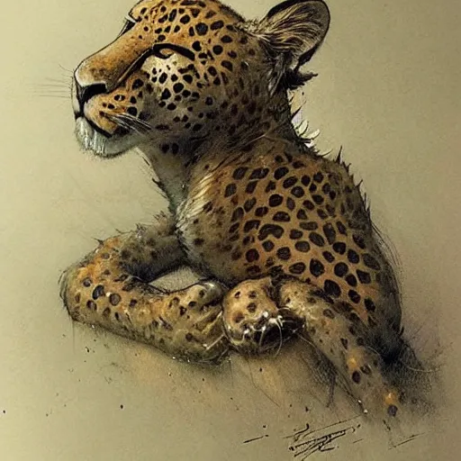 Image similar to ( ( ( ( ( 🐆🐙🥑. muted colors. ) ) ) ) ) by jean - baptiste monge!!!!!!!!!!!!!!!!!!!!!!!!!!!