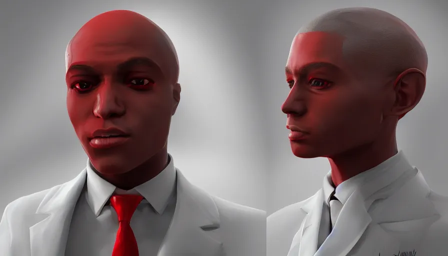 Prompt: Osiris in white suit and red tie, hyperdetailed, artstation, cgsociety, 8k
