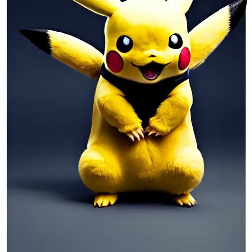 Image similar to Pikachu in real life, award winning photo by Annie Liebowitz, studio lighting