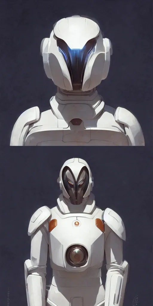 Prompt: a man with a futuristic white space armor, in the style of studio ghibli, j. c. leyendecker, greg rutkowski, artem