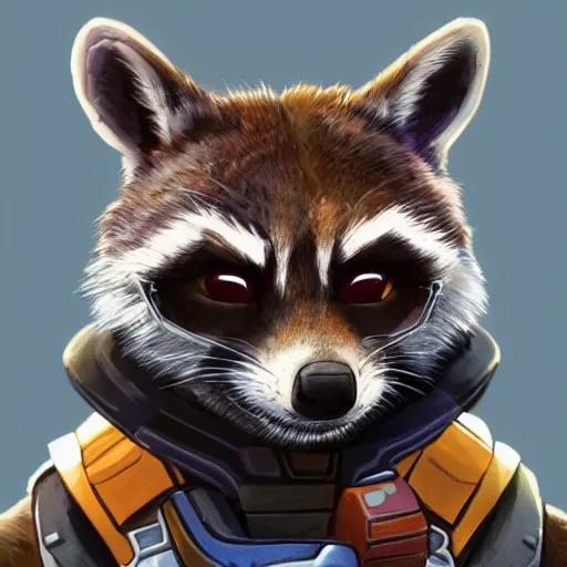 Image similar to rocket raccoon from the guardians of the galaxy movie, portrait, digital painting, artstation, highly detailed