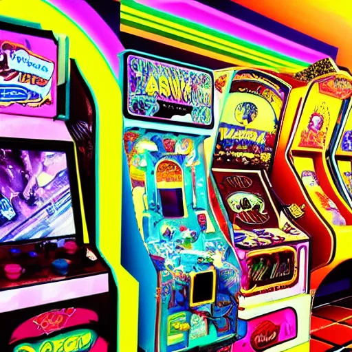 nostalgic arcade, liminal, colorful aesthetic ” | Stable Diffusion ...