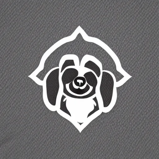 Prompt: small dog sitting, logo