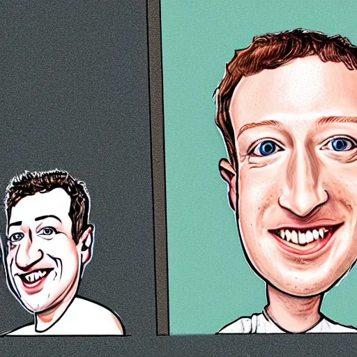 Image similar to caricature of mark zuckerberg