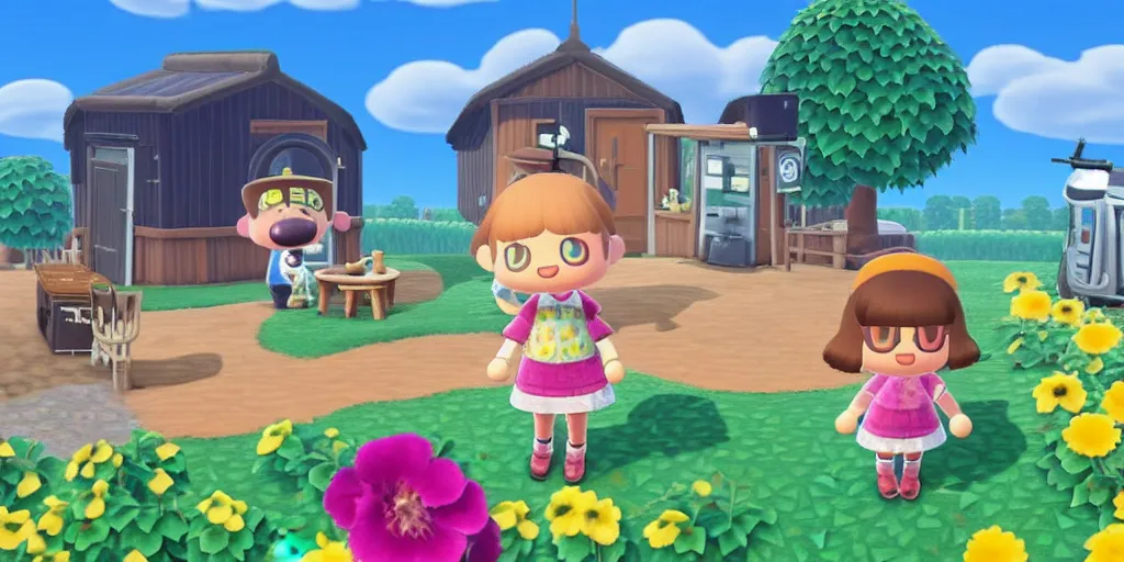 Image similar to Isabel from Animal Crossing. Ketamine-induced feeling of being reduced to a single atom. Reforming the universe with Isabel from Animal Crossing. The death of the ego.