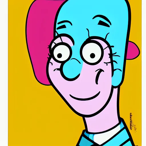 Image similar to handsome squidward, pop art style portrait, male