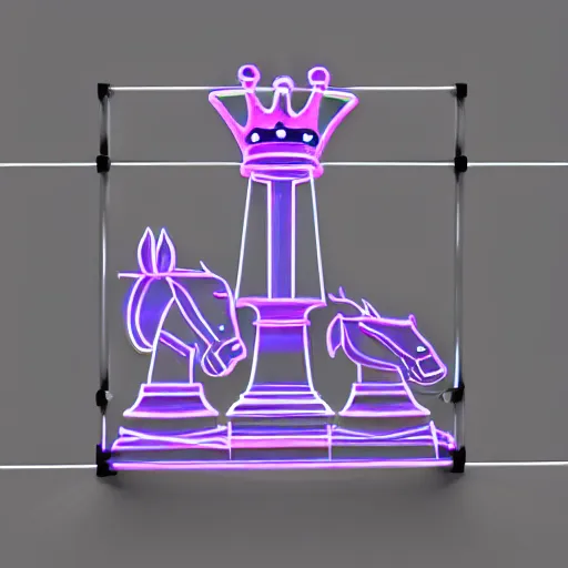 Prompt: a queen chess piece 3 d neon art, 8 k resolution