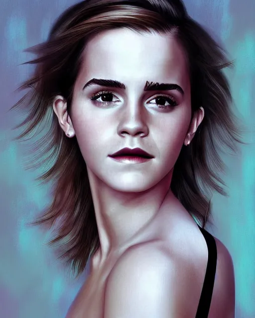 Prompt: detailed digital painting of a emma watson, half body portrait, chinese artwork, soft brushstrokes, pale skin, subsurface scattering, warm lighting