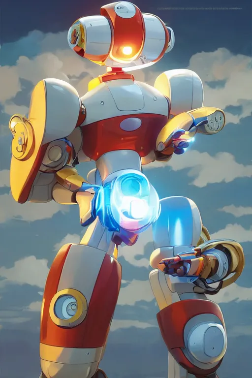 Image similar to metabots medabots medarotto medarot robot minimalist comics, behance hd by jesper ejsing, by rhads, makoto shinkai and lois van baarle, ilya kuvshinov, rossdraws global illumination ray tracing hdr radiating a glowing aura