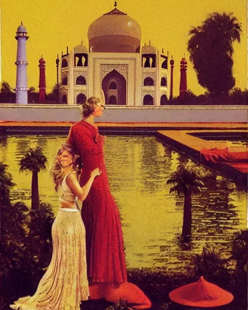 Image similar to tuesday weld visits the taj mahal by virgil finlay and gil elvgren