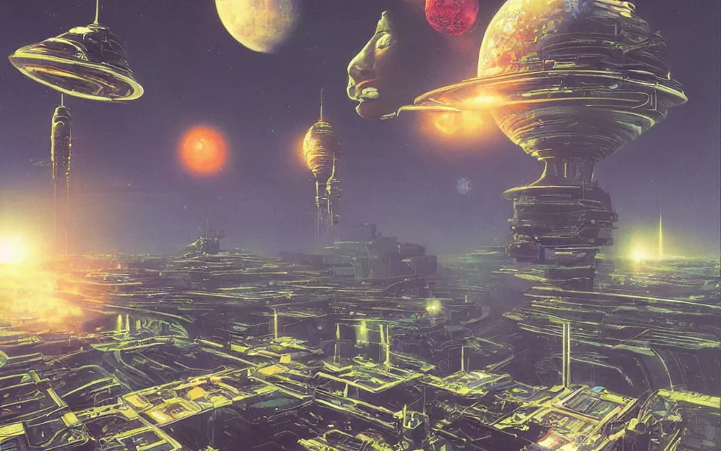 Image similar to a techno - spiritual utopian alien, perfect future, award winning digital art by chris foss