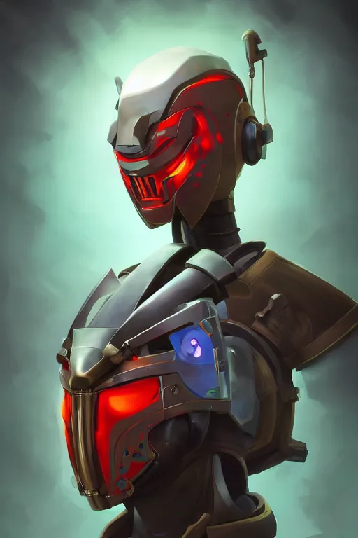 Image similar to epic mask helmet robot ninja portrait stylized as fornite style game design fanart by concept artist gervasio canda, behance hd by jesper ejsing, by rhads, makoto shinkai and lois van baarle, ilya kuvshinov, rossdraws global illumination radiating a glowing aura global illumination ray tracing hdr render in unreal engine 5